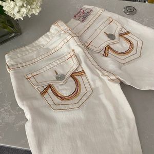 True religion white bell bottoms sz 27